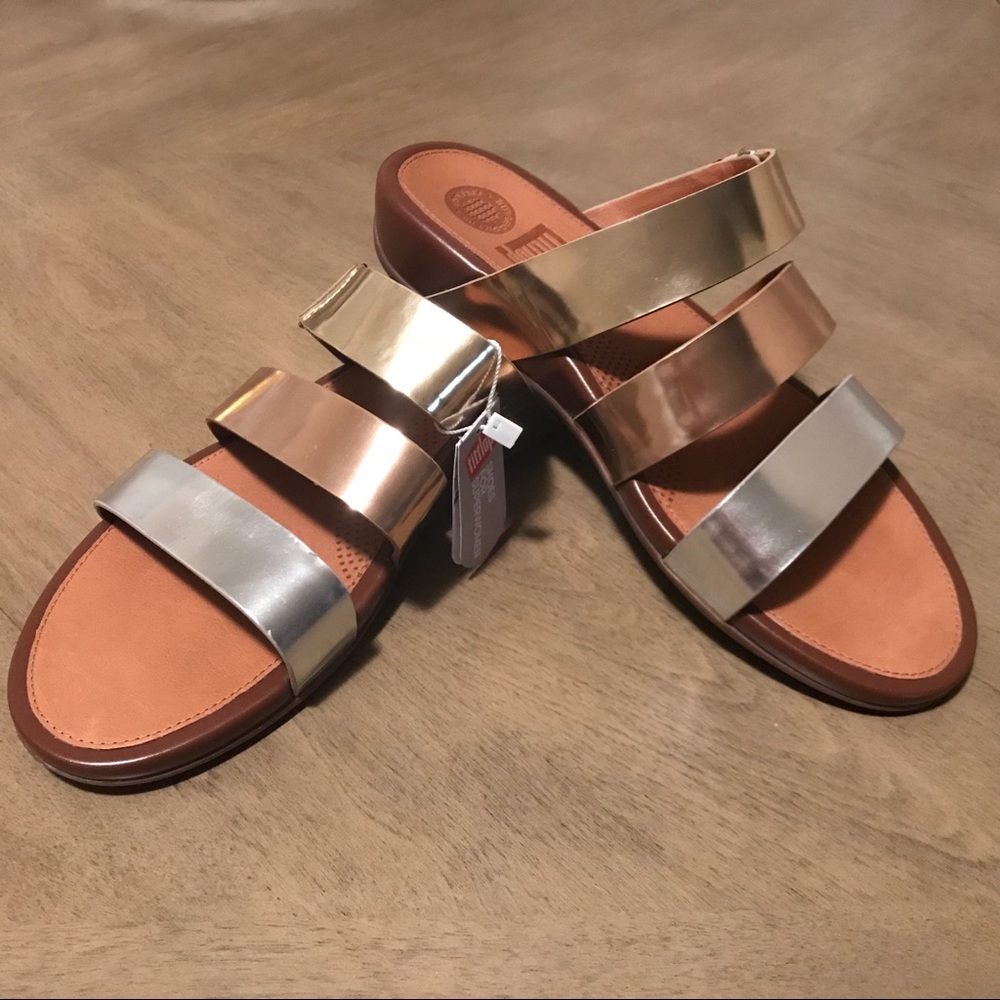 New FitFlop Gold, Rose Gold, and Silver Sandal